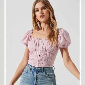 ASTR The Label Pink Bustier Top
